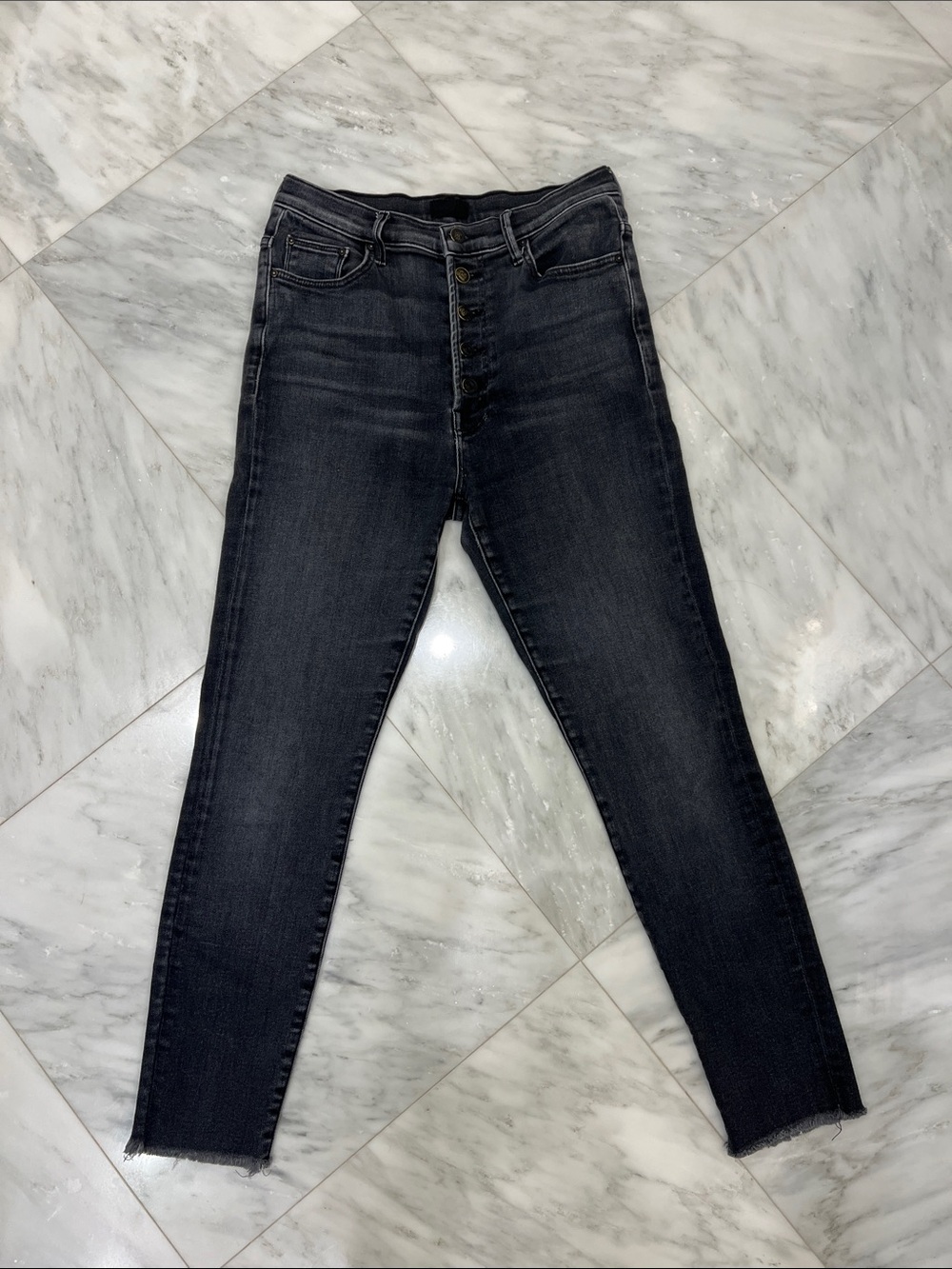 MOTHER Women's Skinny Jeans in Dark Charcoal